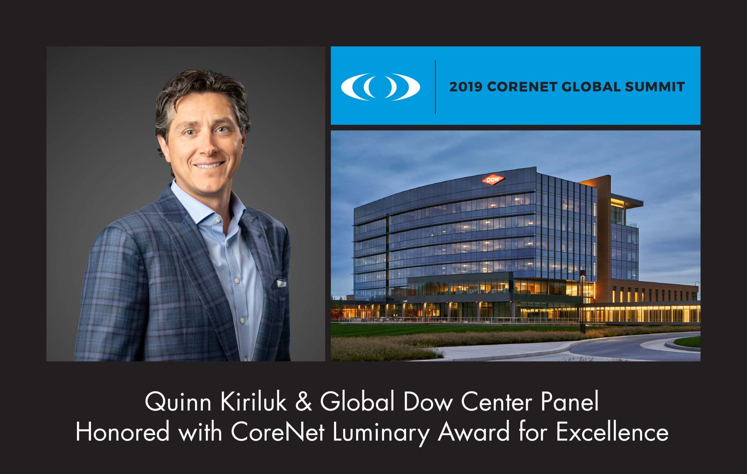 Quinn Kiriluk and Global Dow Center Panel Honored with CoreNet Luminary Award for Excellence